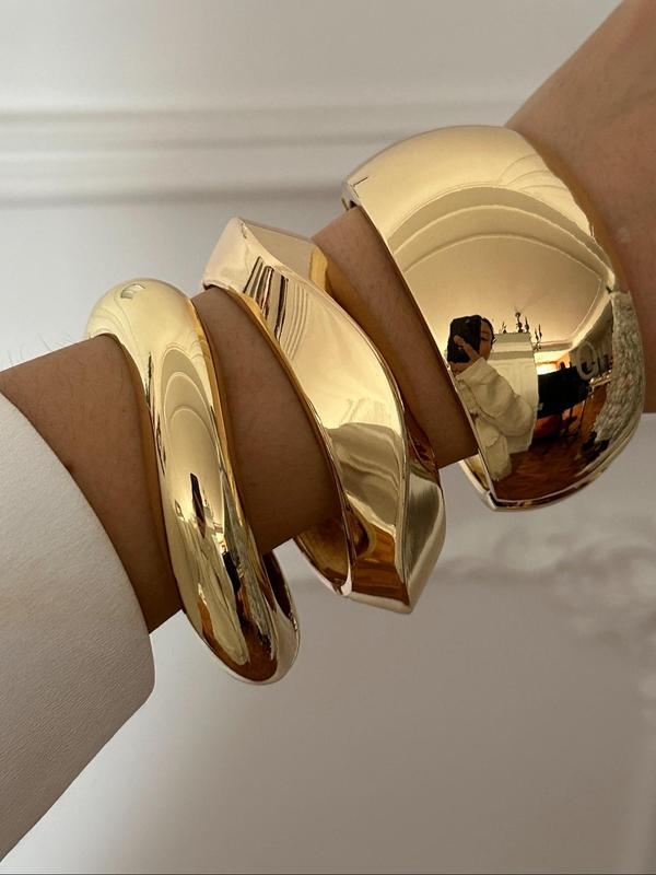 3pc Chunky Cuff Bracelet Set