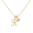 14k Initial Heart Charm Necklace