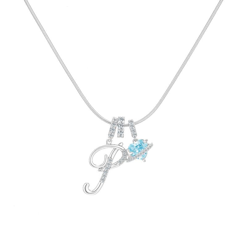 14k Initial Heart Charm Necklace