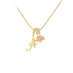14k Initial Heart Charm Necklace