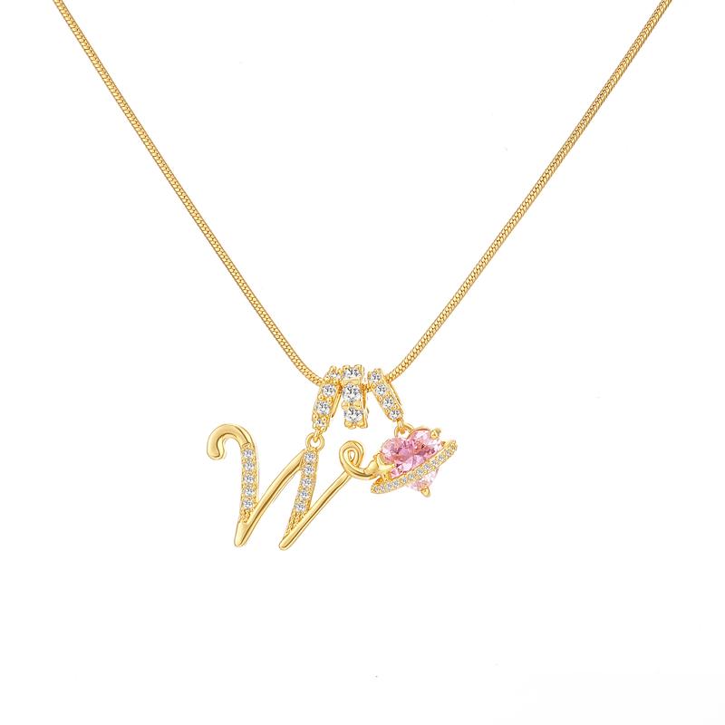 14k Initial Heart Charm Necklace