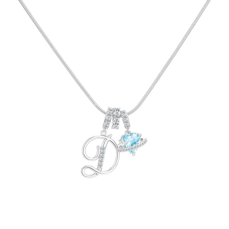 14k Initial Heart Charm Necklace