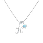 14k Initial Heart Charm Necklace