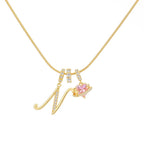 14k Initial Heart Charm Necklace