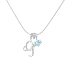 14k Initial Heart Charm Necklace