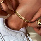 2pc 14k Chunky Link Anklets