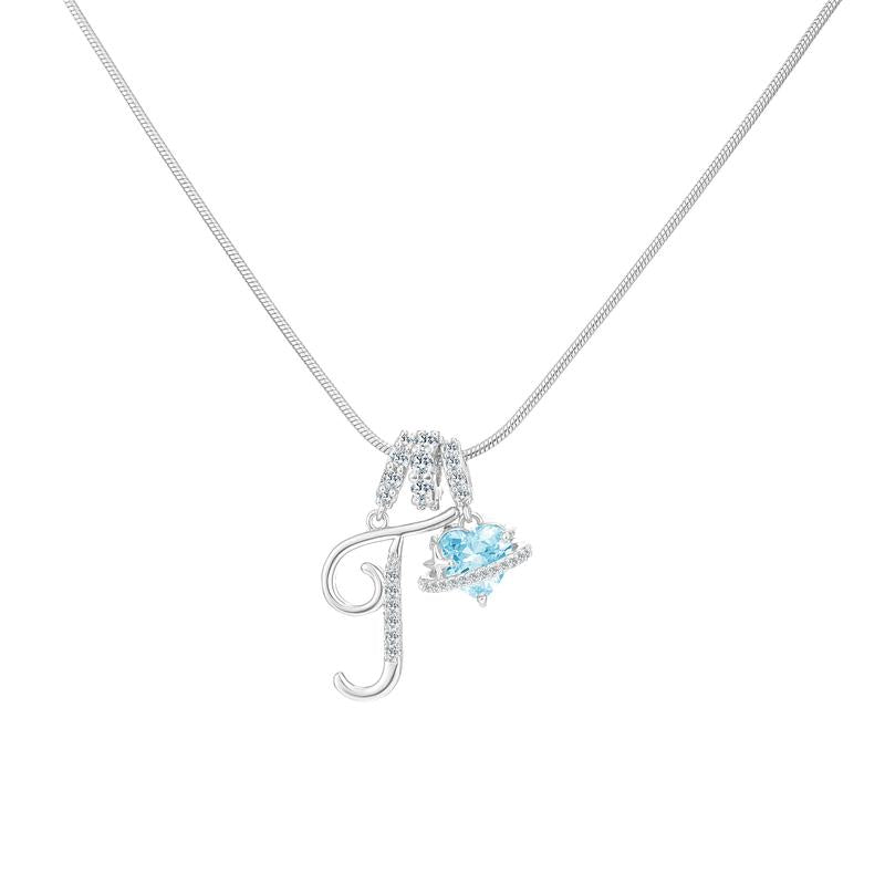 14k Initial Heart Charm Necklace