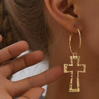 Dainty Cross Buckle Earrings