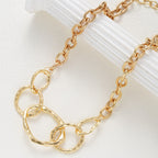 Chunky Hammered Link Necklace & Hoop Earring Set