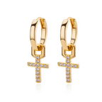 Dainty Cross Drop Earrings
