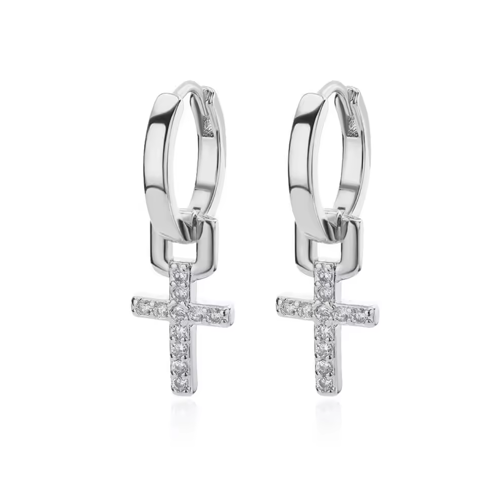 Dainty Cross Drop Earrings