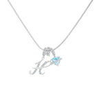 14k Initial Heart Charm Necklace