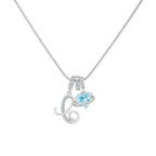 14k Initial Heart Charm Necklace