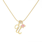 14k Initial Heart Charm Necklace