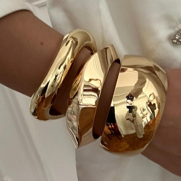 3pc Chunky Cuff Bracelet Set