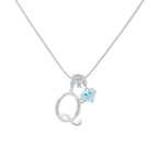 14k Initial Heart Charm Necklace