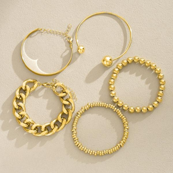 5pc Chunky Stackable Bracelet Set
