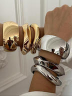 3pc Chunky Cuff Bracelet Set