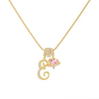 14k Initial Heart Charm Necklace