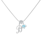 14k Initial Heart Charm Necklace