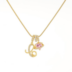 14k Initial Heart Charm Necklace