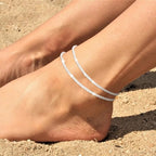 Dainty Sparkling Layered Anklet Set