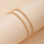 Double Layer Thick & Thin Anklet Set